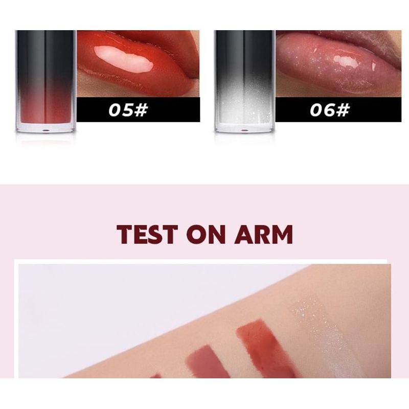 BEAUTY GLAZED - Водный Зеркальный Блеск для Губ - 6 Цветов