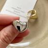 Korean Style Geometric Open Ring Jewelry Accessories Wide Finger Buckle Cute Metal Heart Ring  Gift