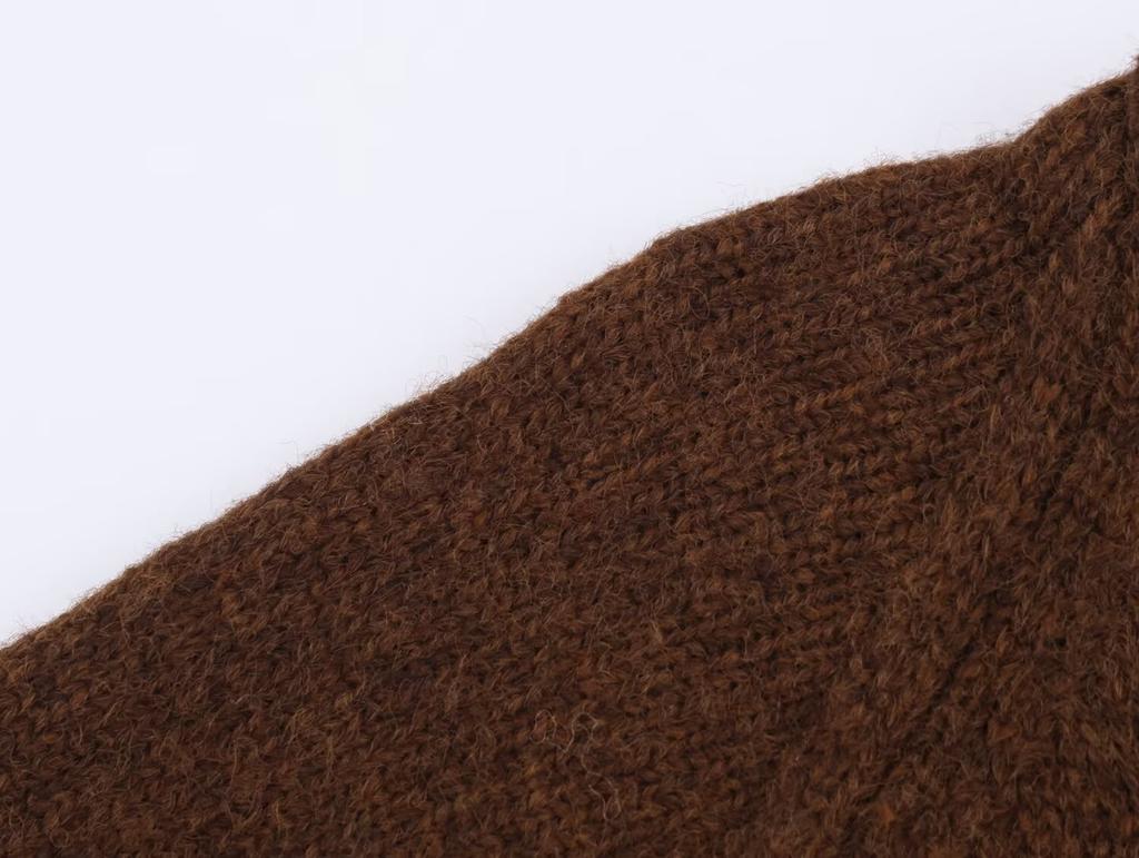 European and American style, new women's clothing, foreign style, fashionable, casual style, shoulder sleeves knitted coat