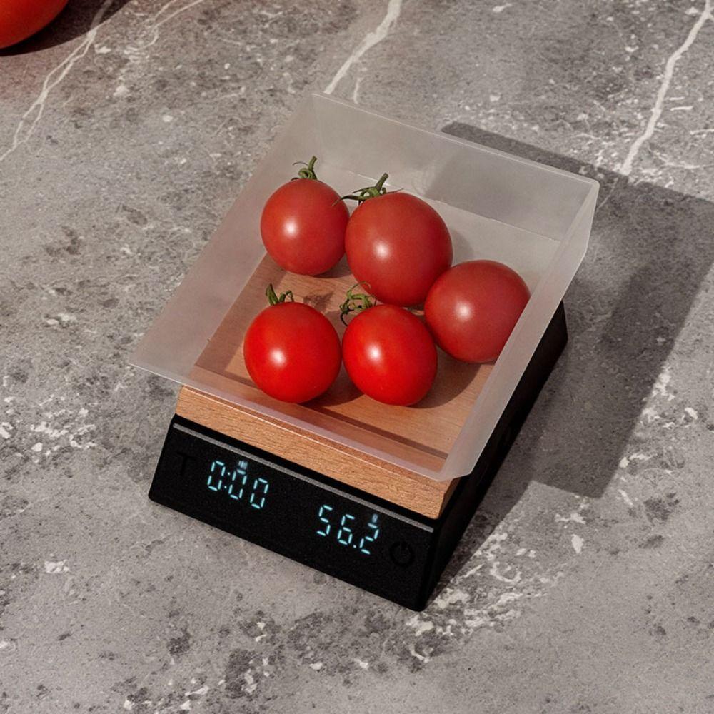 LED Mini Wooden Tea Scale Type-c Precision Tea Scale Electronic Tea Scale Coffee Weighing