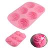Гибкая силиконовая форма для изготовления шоколада, устойчивая к высоким температурам, форма для конфет в форме розы, десертная выпечка