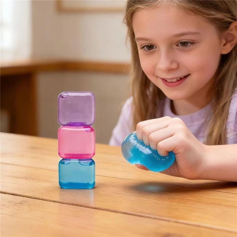 Needoh Nice Berg Giant Сенсорный куб 7,5 см Мини 4 шт. Малыш Teenie Cube Сенсорный Медленный отскок Снятие стресса Антистресс Игрушка