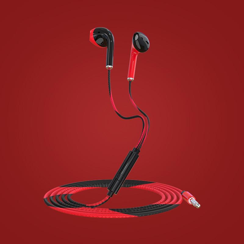 VAORLO Wired 3.5MM Headset 4D Surround Music HiFi Bass With Microphone Comfortable In-Ear Earphones For Cellphone