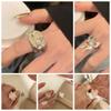 Flower Drip Oil Flower Ring Sweet Irregular Ring Temperament Enamel Finger Ring  Gift