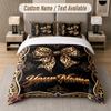 Lion Tiger Leopard Theme Custom Text Or Name 3Pcs Bedding Set 1 Flat Sheet & 2 Pillowcases Personalized Home Bedding