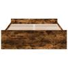 Bed Frame with Drawers Smoked Oak 140 x 190 cm Wood Based Material
