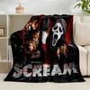 1PC Scr-eam Horror Movie Flannel Blanket Gift, Suitable for Both Men And Women, Soft Ideal for Beds And Sofa, Birthday Or Christmas Gift