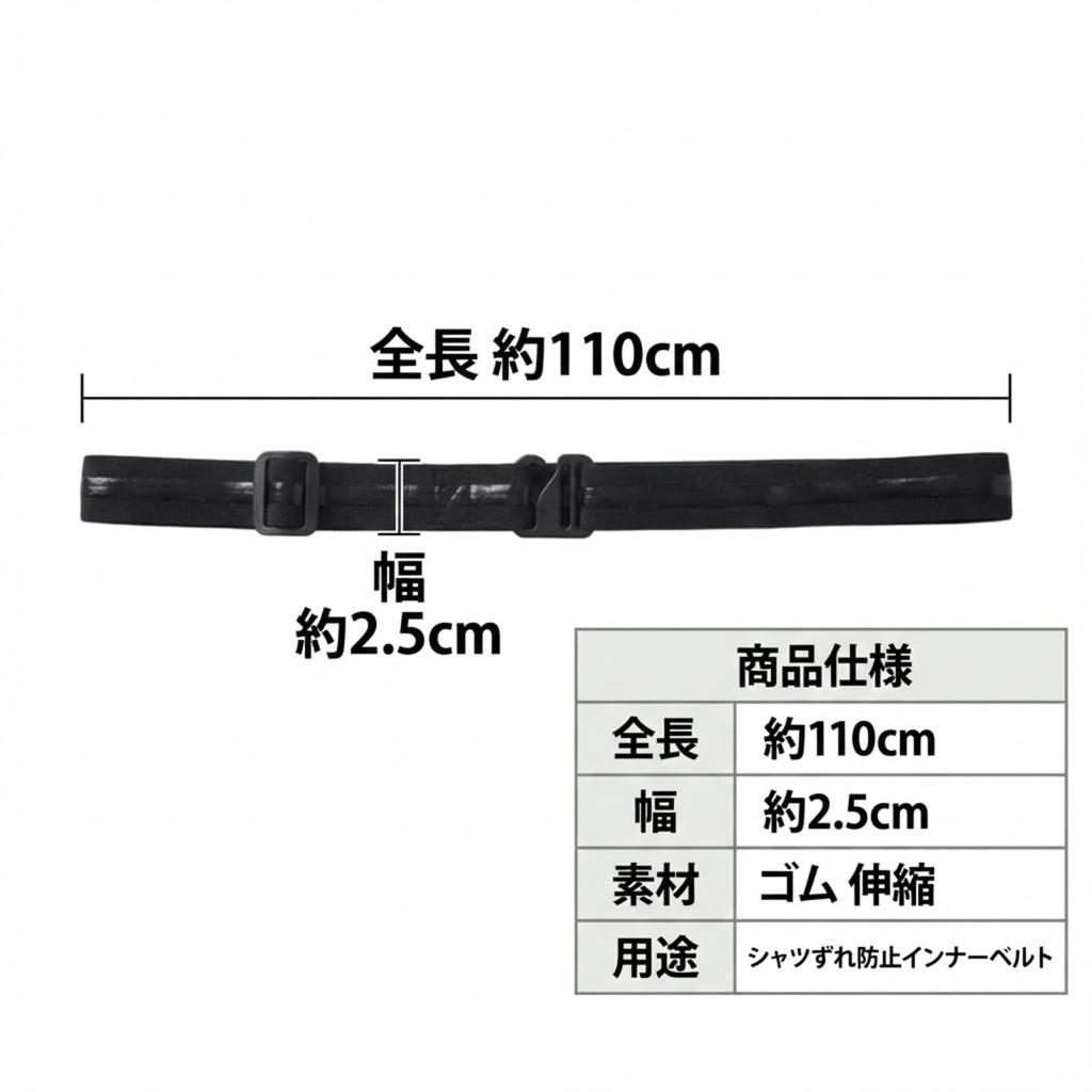 [SELECOCO] Shirt Slip Prevention Belt for Men - Inner Belt - Prevents Shirt Slipping, Anti-Slip, Elastic, Rubber - Suitable for Golf and Business