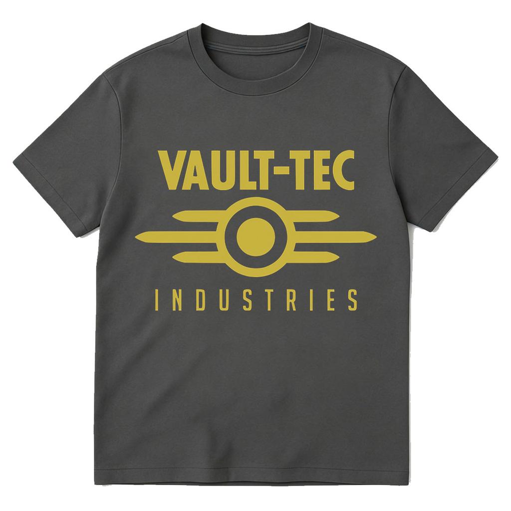 Смешная футболка Vault Tec Industries Унисекс Женская Одежда Мода Винтажные Футболки Хлопок Повседневная Свободный Крой Короткий Рукав Футболки