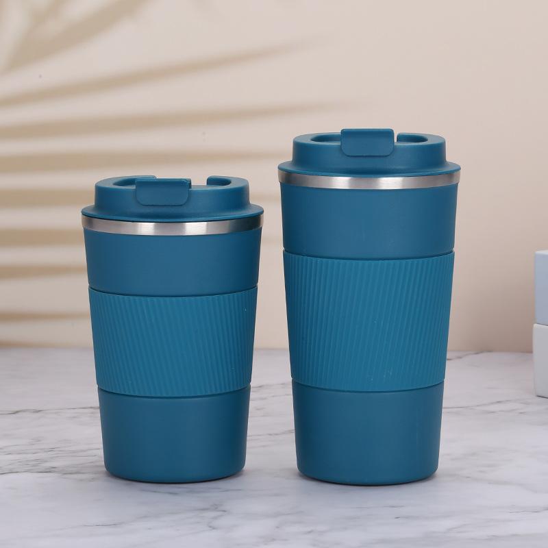 Creative 304 Stainless Steel Coffee Cup Vacuum Handy Vacuum Flask Portable Flip Car Office Gift Cup