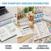6-in-1 Set Cartoon Stamp Stickers Kit Blue / White Stamp Set DIY Crafts  Students School