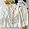 Simple Natural Style Waffle Pajamas Women's Autumn and Winter Long-sleeved Air Cotton Comfortable Loungewear Set Real Shot