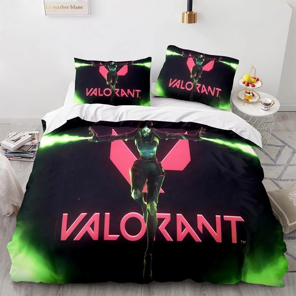 Fashion 3D Print Game Valorant Bedding Collection Boys Girls Twin Queen Size Duvet Cover Pillowcase Bed Kids Adult Fashion Home Textile