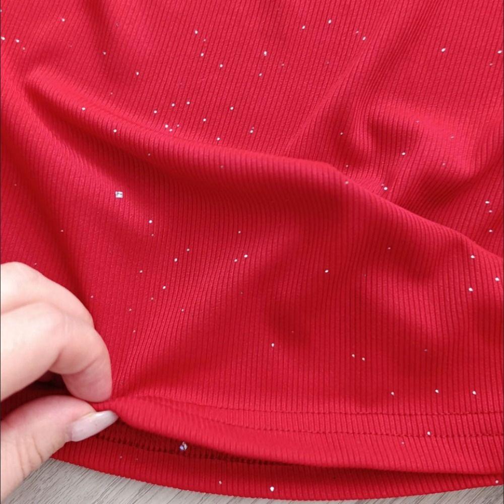 A-line Women Glitter Party Dress Sparkling Slim Evening Dress Chiffon Cape Red Dress Ladies Girl