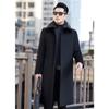 High-end Cashmere Coat for Men, Mid-length Knee-length Mink Fur Collar, Full Mink Lining, Thickened Woolen Woolen Coat