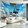 Tayo the Little Bus Wall Tapestry Aesthetic Wall Hanging Printed Fabric Blanket Decorative Tapestries for Bedroom Living Room Home Decor