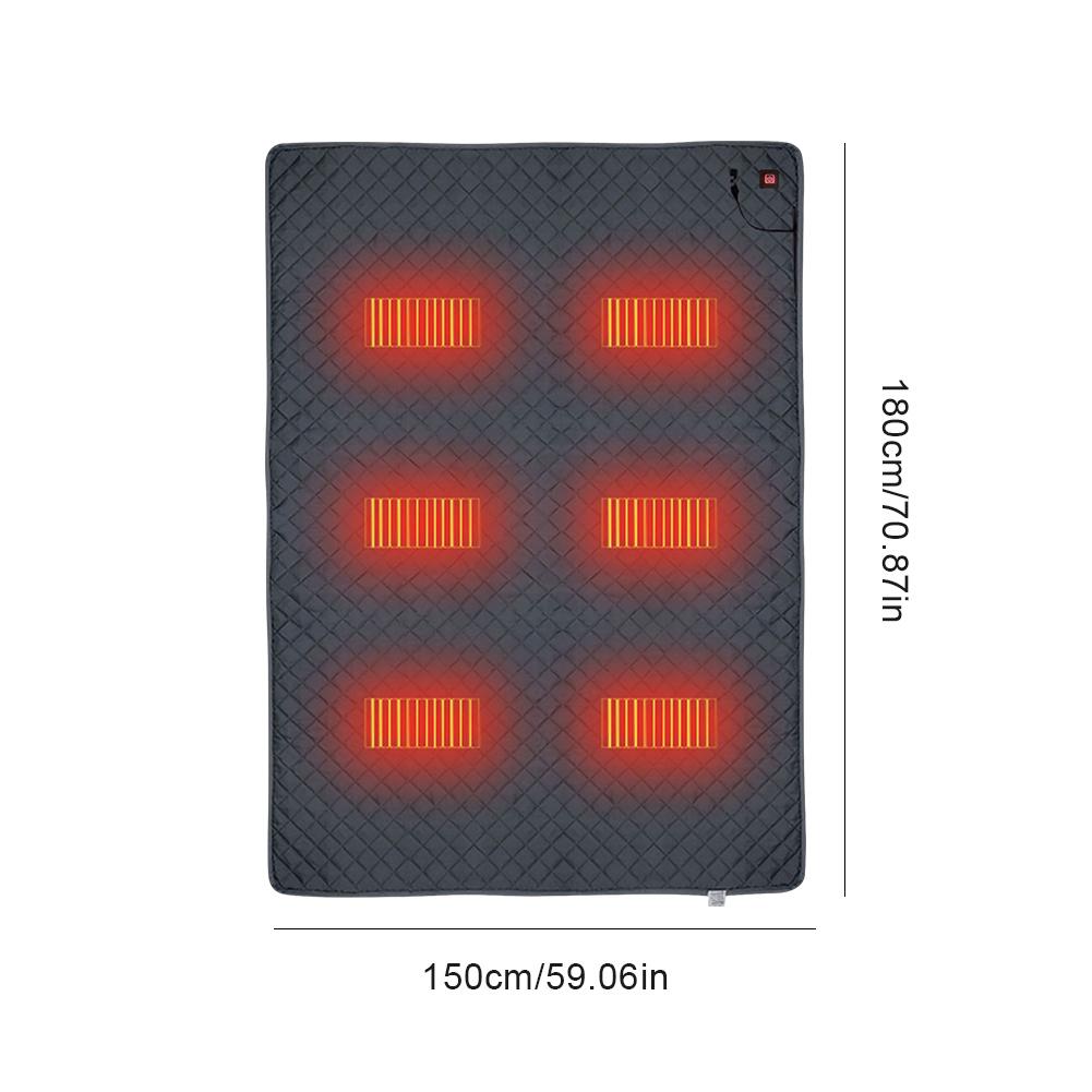 USB Electric Heating Pad Electric Blanket Outdoor Camping Heated Mat Sleeping Thermal Pad Winter Foot Warmer Pad 180x150cm