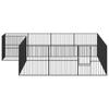 16 Piece Dog Run Enclosure Black Galvanized Steel