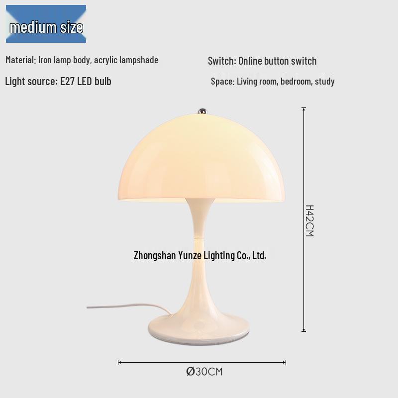 Modern Minimalist Mushroom Table Lamp: Nordic Bedside Light for Warm, Romantic, and Creative Bedroom Decor