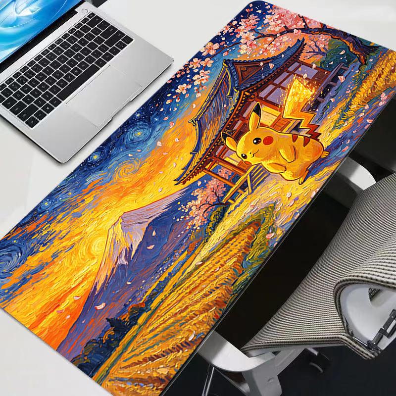 Mouse Pad Anime Rug Gaming Accessories Large Carpet Gamer PC Computer Keyboard Desk Mat Gengar Pikachu Sakura Pagoda Mausepad