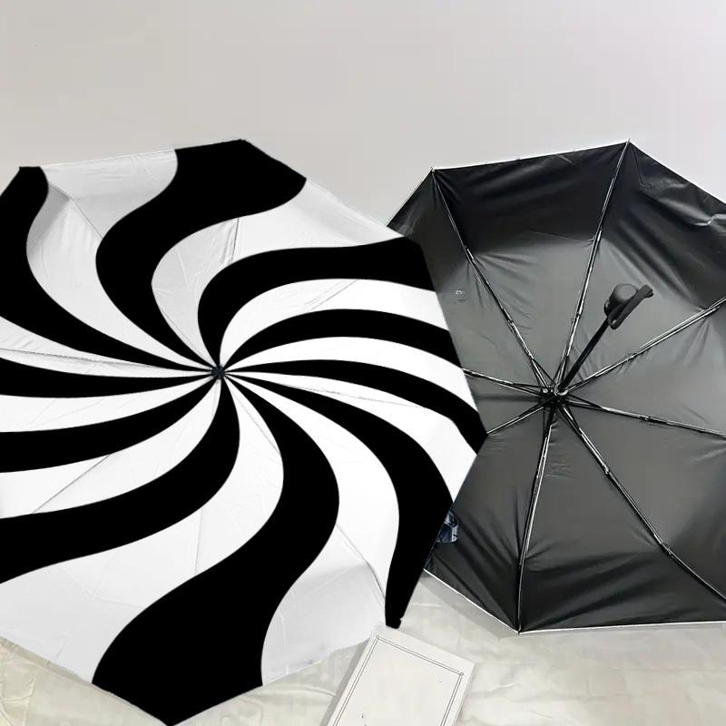 1pc swirl pattern Automatic Open/Close Umbrella with Windproof, 8-Rib Sturdy Canopy, Durable Ribs, Fashionable Design1240A