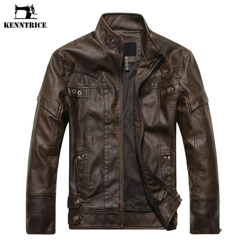 Winter Brand Leather Jacket Men Slim Collar Jaqueta Couro Bomber Jacket Faux Leather Fur Coat