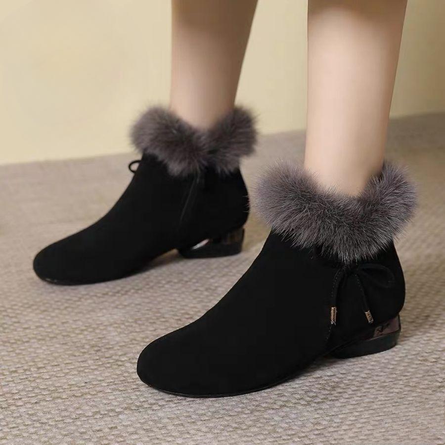 Нескользящие толстые плюшевые зимние сапоги женские зимние сапоги из искусственной замши с мехом женские теплые хлопковые подбитые туфли на платформе ботильоны