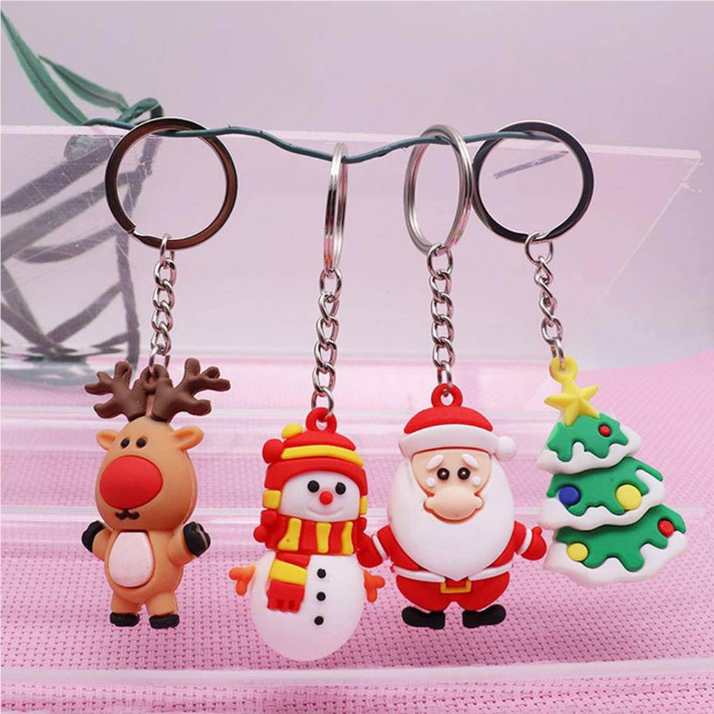 4 Pieces Xmas Keyring Bag Pendent Compact Size Sweet Gift Festival Accessories Christmas Decor Hanging Ornament Holiday Supplies