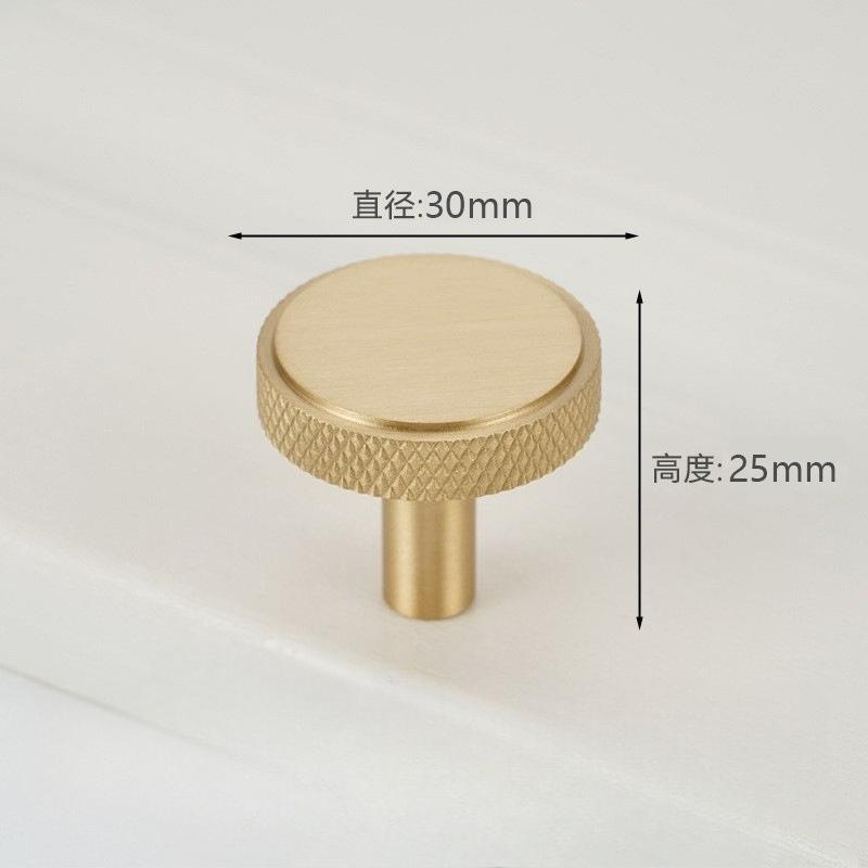 Knurled Solid Brass Furniture Handles Golden Handles for Wardrobe and Drawer Opulent Hardware Finishes Kitchen Cabinet Handles