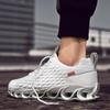 Мужская модная спортивная обувь на открытом воздухе, мужские сетчатые дышащие легкие повседневные кроссовки на шнуровке, большие размеры
