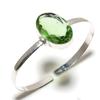 Natural Peridot Gemstone 925 Sterling Silver Cuff Bangle Adjustable t2B86