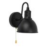 Vintage Wall Lamp Black Pull Chain E26 Hardwired Iron Classic Industrial Wall Sconce for Home