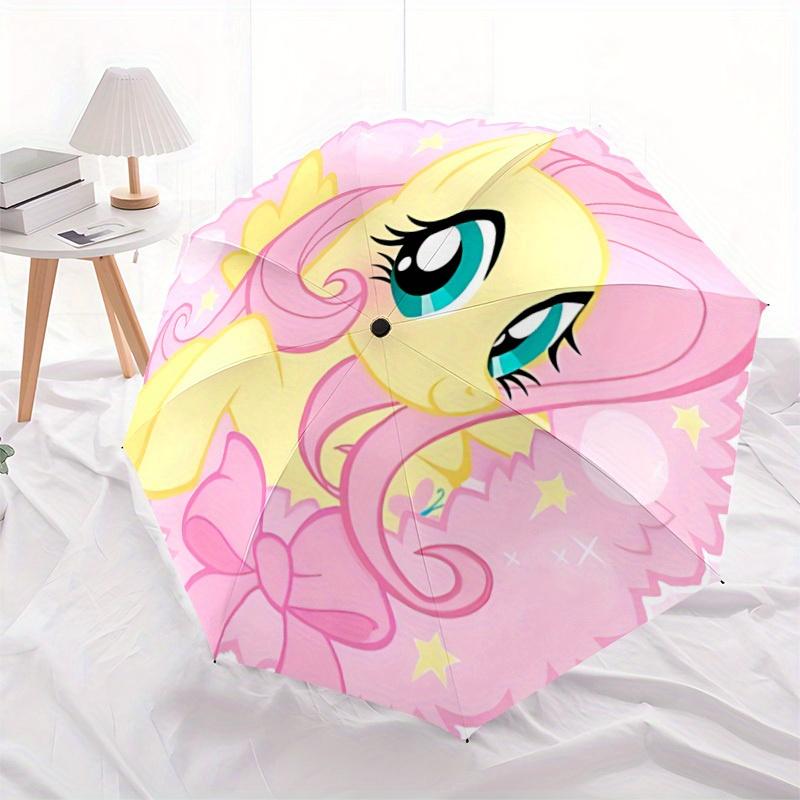 1pc My Little Pony Automatic Umbrella With Folding Feature - Compact Travel Umbrella, Perfect Gift For Birthday, Christmas, 088