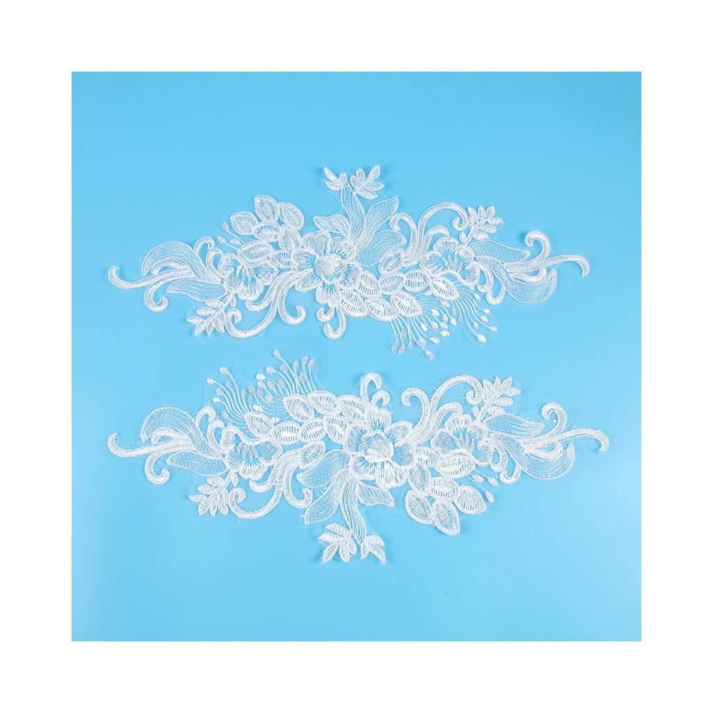 Car Bone Pair Flower Princess Dress Patch Pair Flower Bridal Headdress Veil Jewelry Headband Material Pair Flower Lace