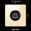 Hong Kong & Macau 13A British Socket with USB Fast Charging, Type-C, Gold Glass Panel, Three-Hole Square Pin