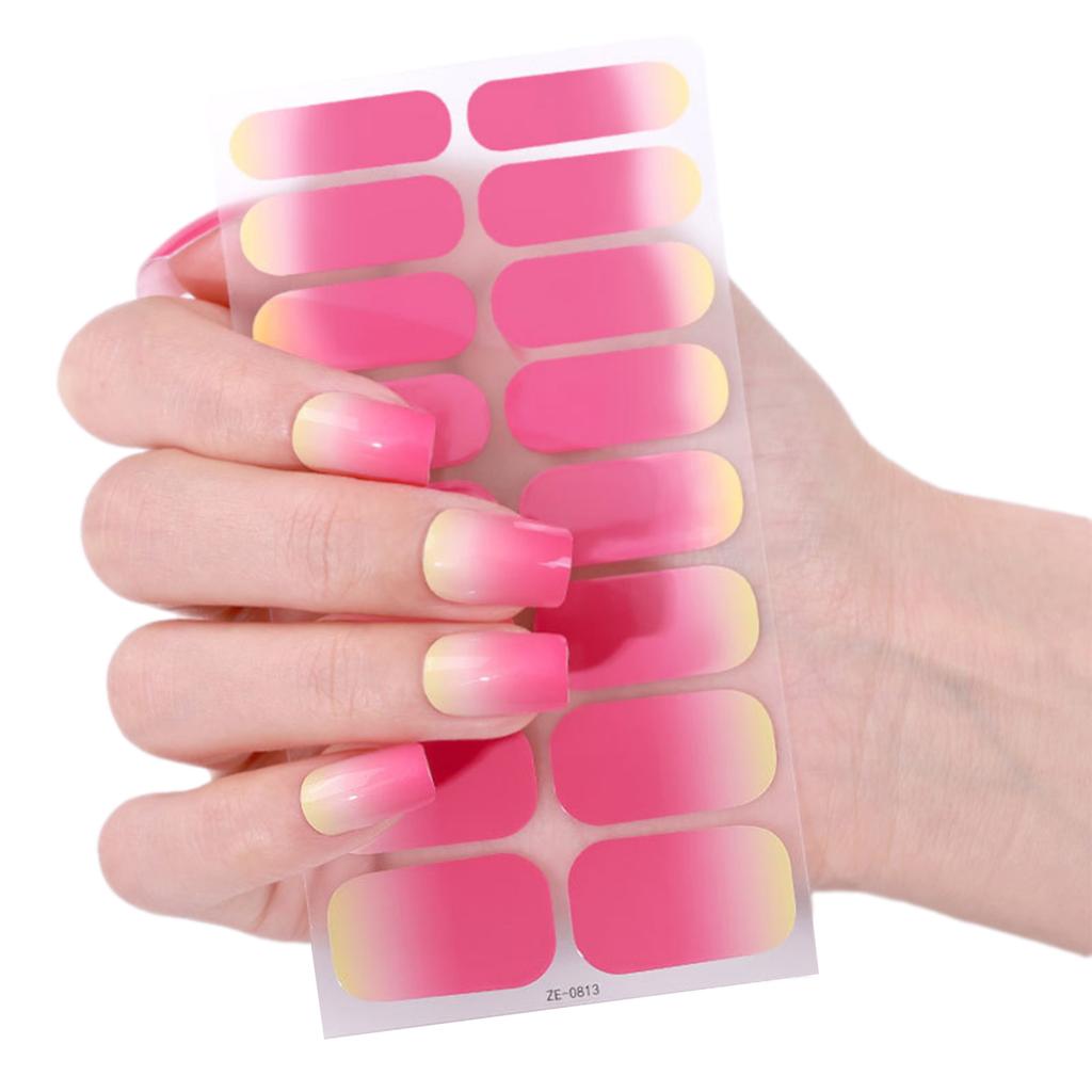 French Tip Gels Nail Strips Glittering Gels Nail Sticker Lovely Nail Polish Strips Gels Nail Wrap Nail Art Sticker