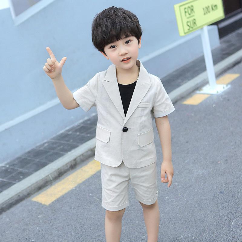 Children's Summer Linen Two-Piece Suit - Boys' Formal Performance Wear