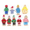 OATIPHO Set of Mini Plush Wooden Baby Toy Dollhouse with Family Kids Learning Perfect for the Holidays 9-Piece Toys, Santa, Play, Center,