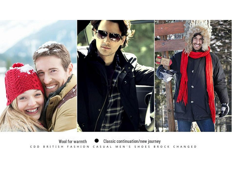 Зимняя мужская повседневная обувь из натуральной кожи с шерстяной подкладкой 2024 года для людей среднего и пожилого возраста