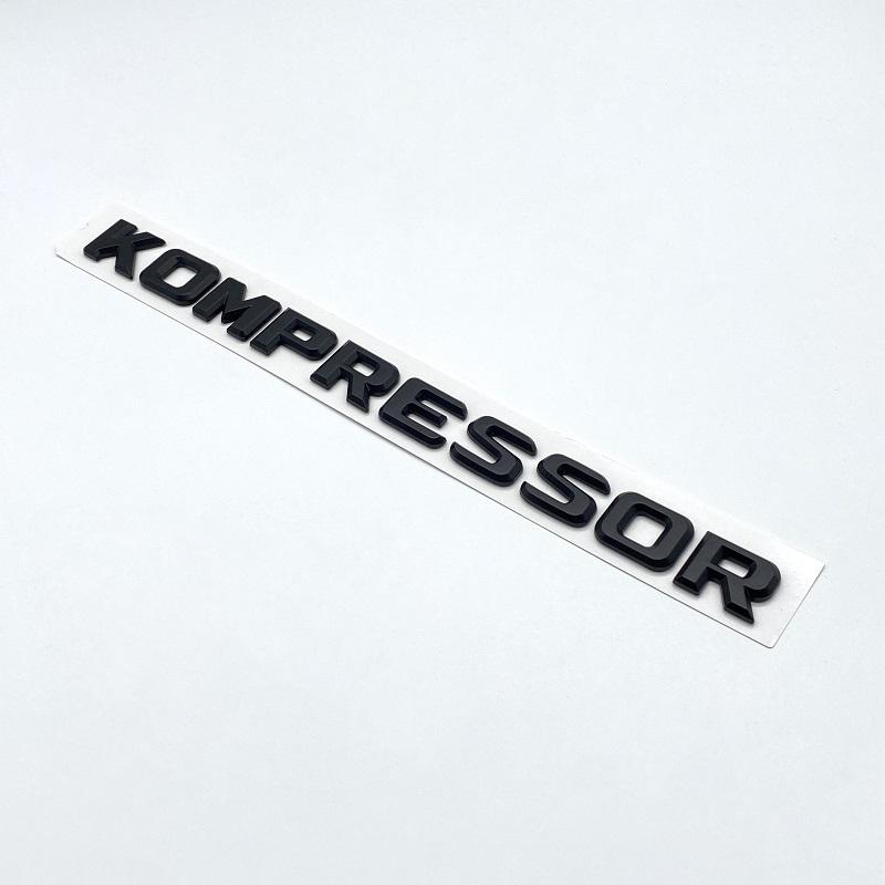 xnapd1 ABS Chrome Black Letters Kompressor Emblem Car Side Trunk Nameplate Badge Logo Stickers For CLK SLK SL CLS ML Series