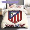 Custom Name Atletico de Madrid Pattern Bedding Quilt Set  Home Decoration  Gift (1 * duvet cover + 2 * pillowcase  without core)
