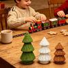 Rustic Christmas Shop Props Handwoven Rattan Tree, Cone Xmas Tree Tabletop Ornament, Compact Table Ornament Holiday Centerpiece for Mantel Fireplace