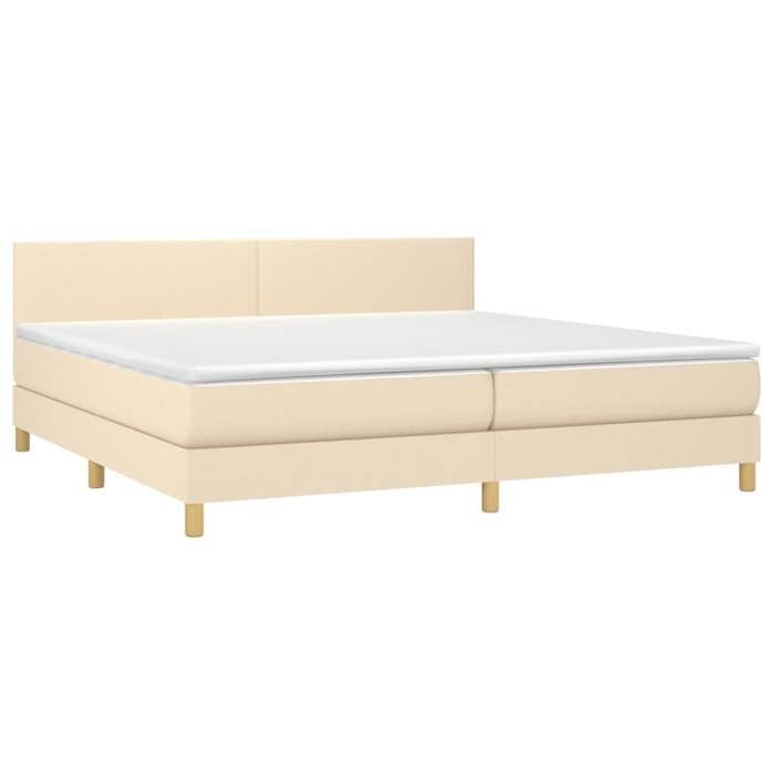 Maison Exclusive - Sommier à lattes de lit avec matelas Crème 200x200 cm Tissu