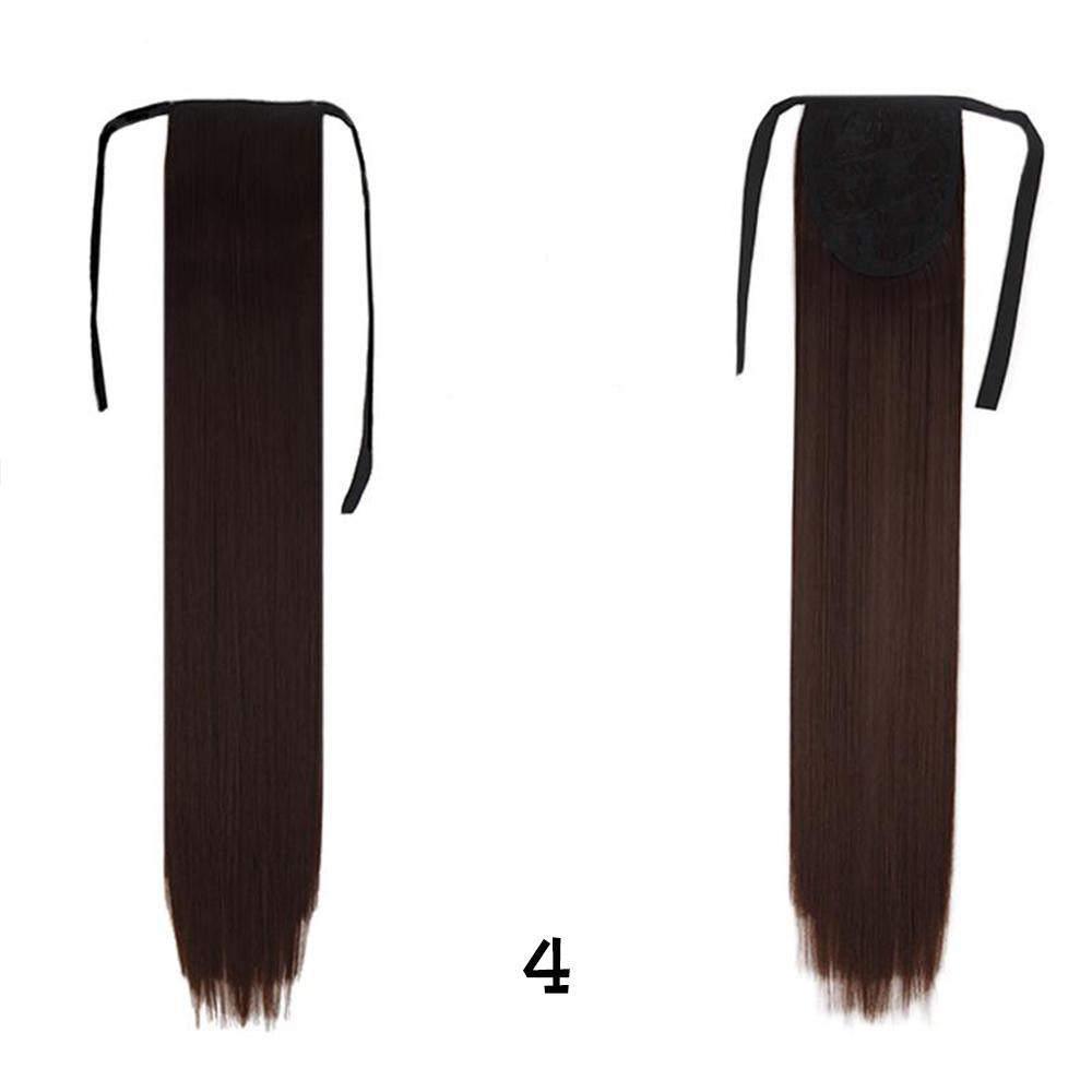 Женский хвост из прямых длинных синтетических волос шелковистой структуры для придания объема прическе