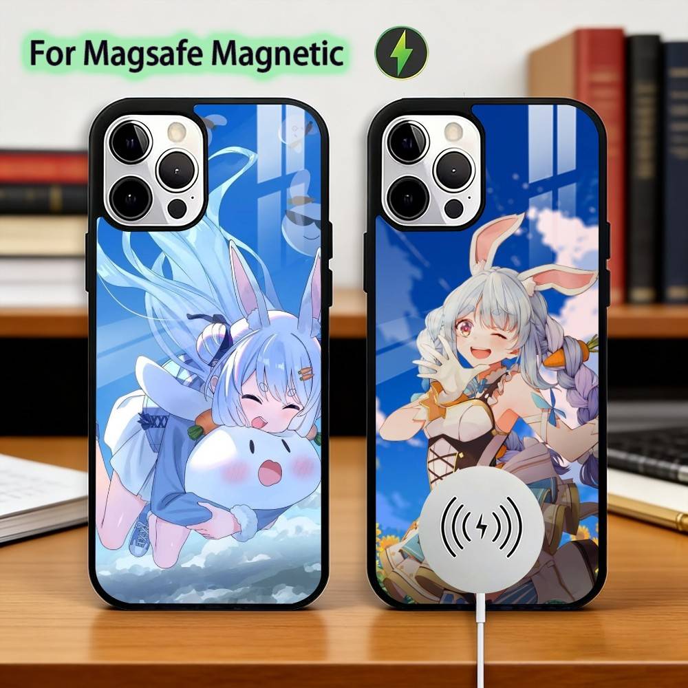 Чехол для телефона Holo U-Usada Pekora для iPhone 17, 16, 15, 14, 13, 12, 11 Plus, Pro, магнитный с Magsafe, беспроводная зарядка