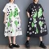 DIMANAF 2025 Plus Size Women Summer Dress Lady Long Dress Printing Style Loose Vintage Maxi Cotton Basic Dress