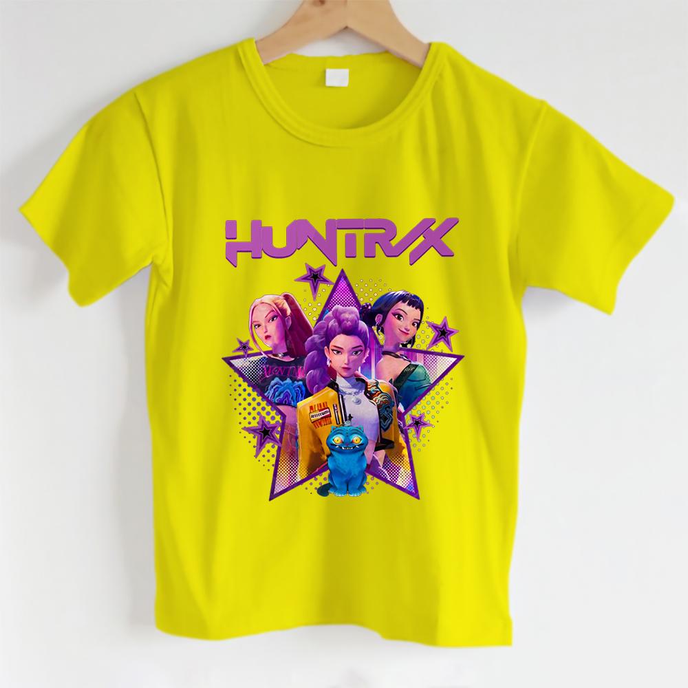 Модная детская футболка для мальчиков и девочек с принтом KPOP Hunters Anime Series, Милая футболка Huntrix Girl