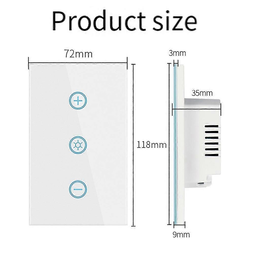 Tuya WiFi Smart Dimmer Switch US Smart Glass Panel Wall Touch Switch Smart Life APP Control Works with Home
