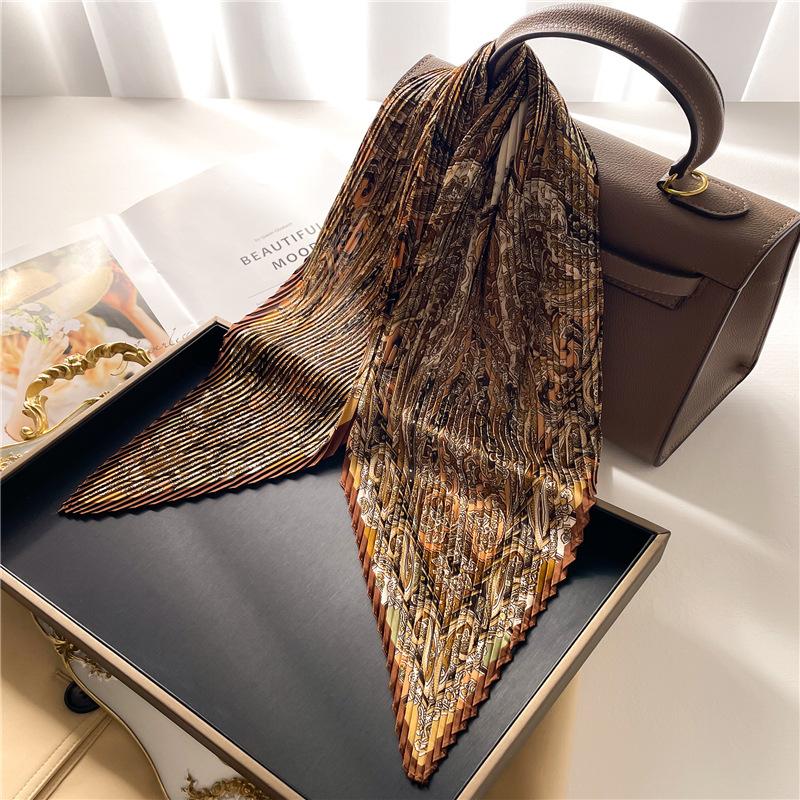 Four Seasons Available 70CM New Professional Scarf Decorative Scarf Diamond Fold Versatile Small Square Scarf