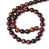 Бусины из натурального камня Красный тигровый глаз 15" нить Гладкие Свободные Разделительные бусины 4/6/8/10/12 мм для изготовления ювелирных изделий DIY браслеты Аксессуары